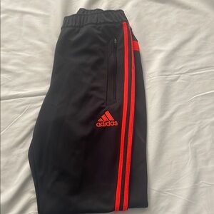 Adidas Kids Black and Red Track Pants